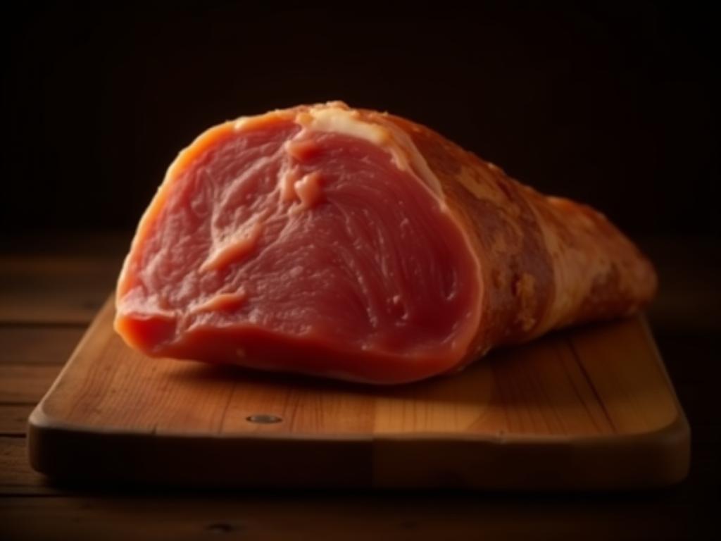 Jamón ibérico sobre tabla de madera
